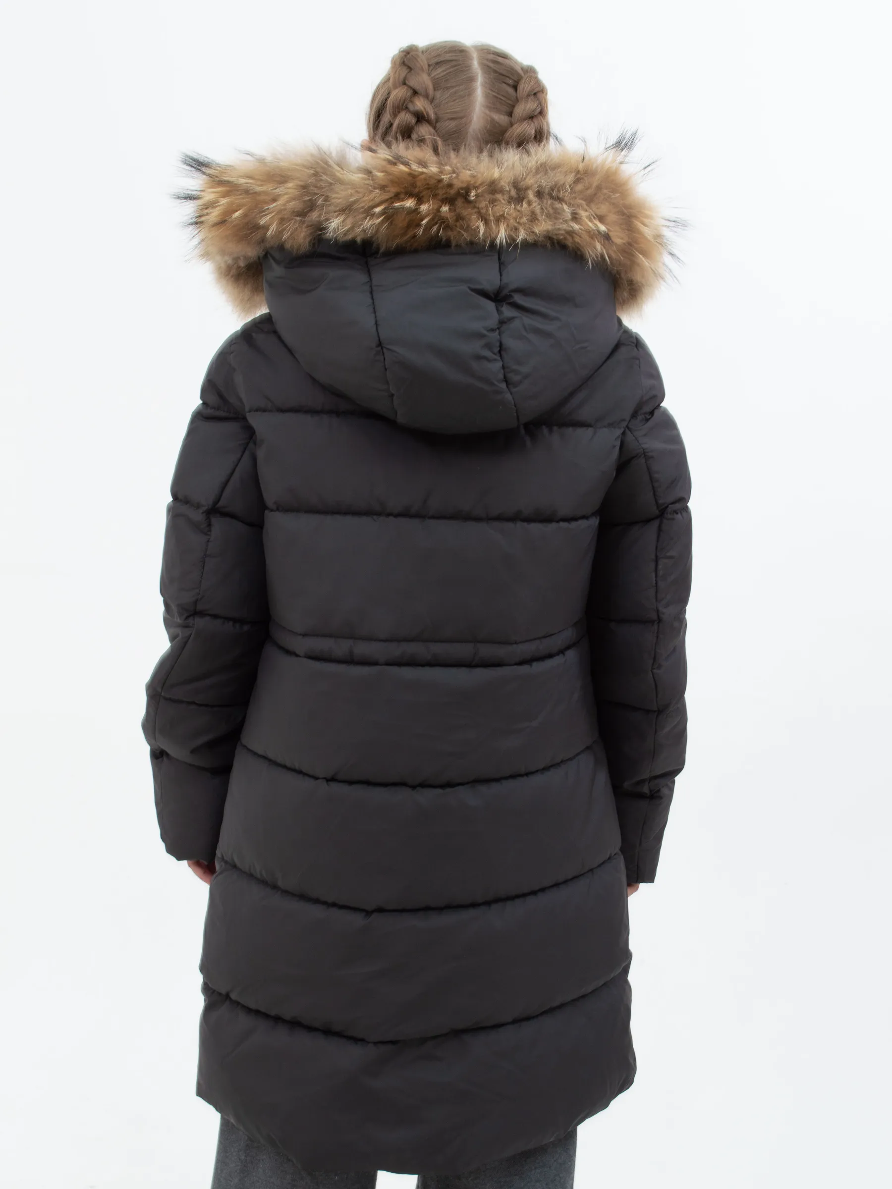 Куртка зимняя для девочки из хлопка и полиэстера