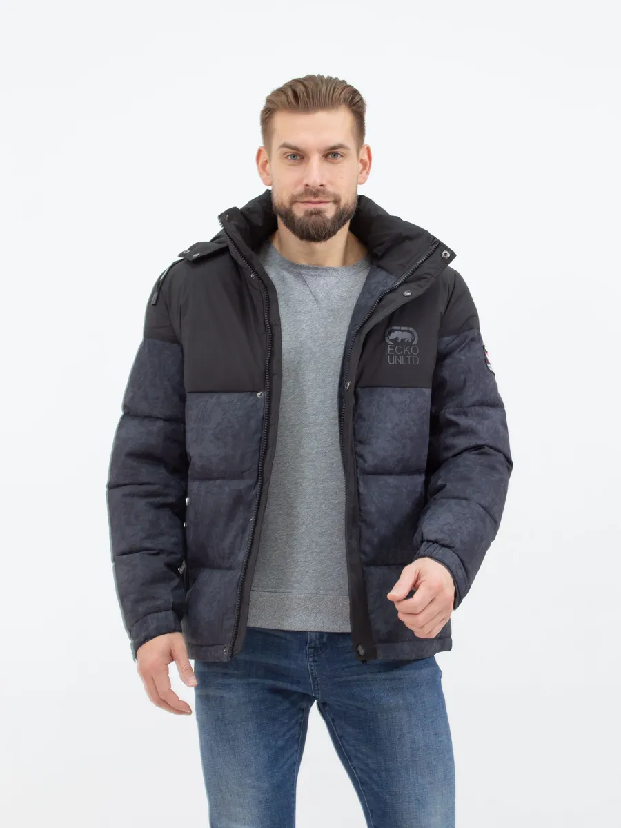 Куртка мужская зимняя короткая с капюшоном