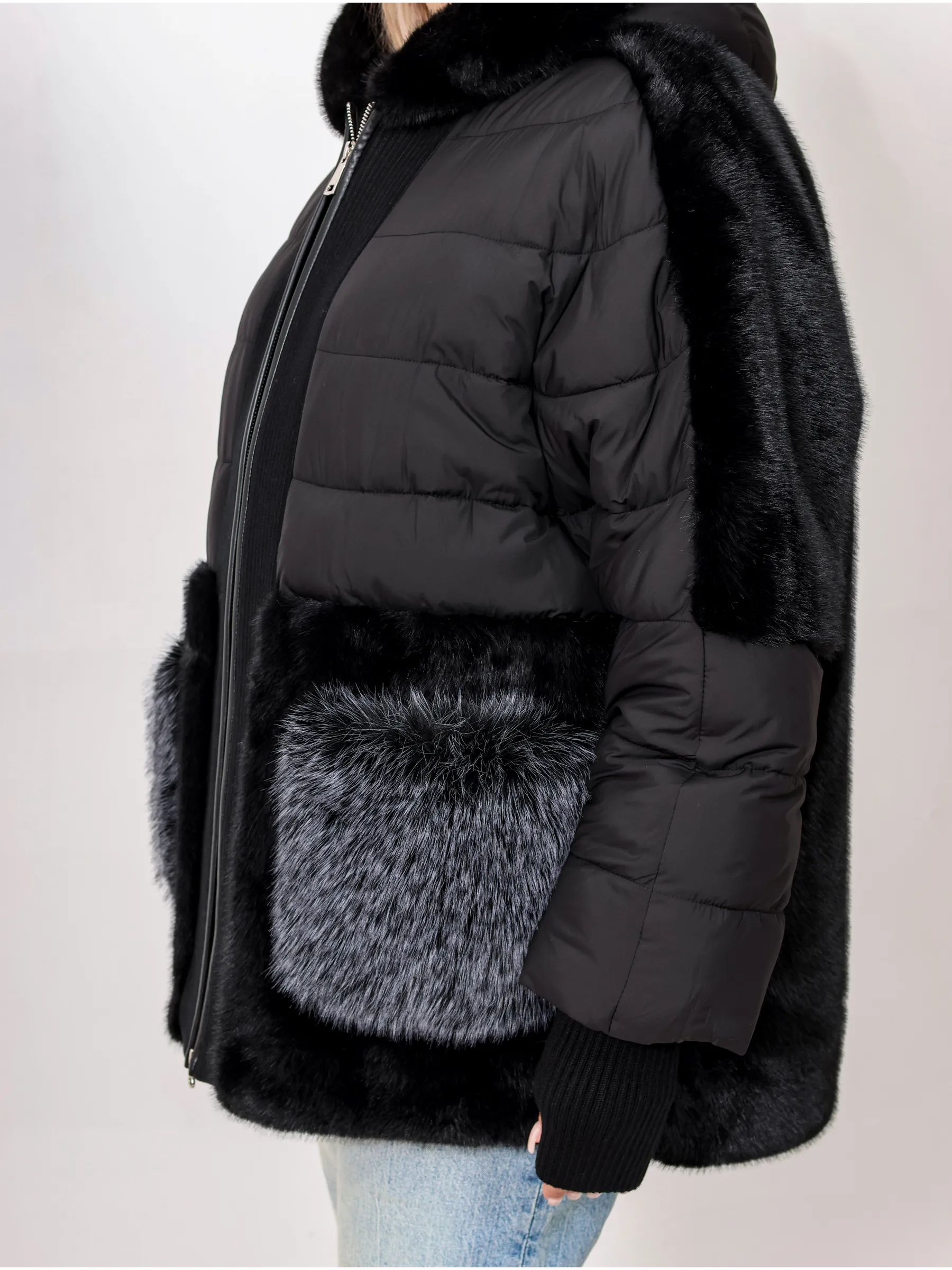 Шуба женская искусственная из эко меха, короткая куртка