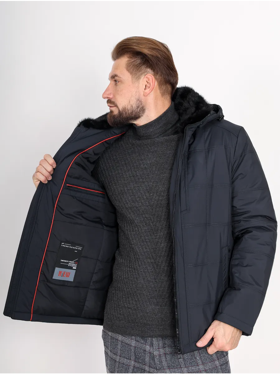 Куртка зимняя классическая из полиэстера с верблюжьей шерстью и норкой