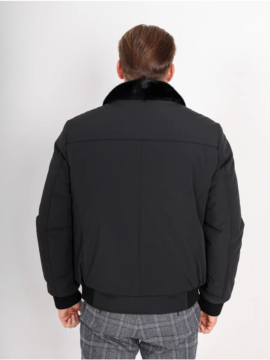 Куртка зимняя укороченная из полиэстера и верблюжьей шерсти