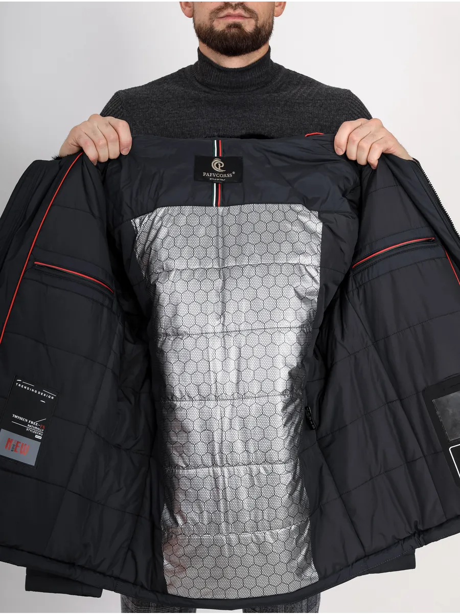 Куртка зимняя классическая из полиэстера с верблюжьей шерстью и норкой