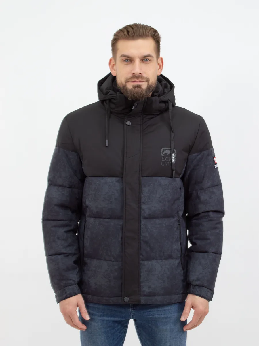 Куртка мужская зимняя короткая с капюшоном