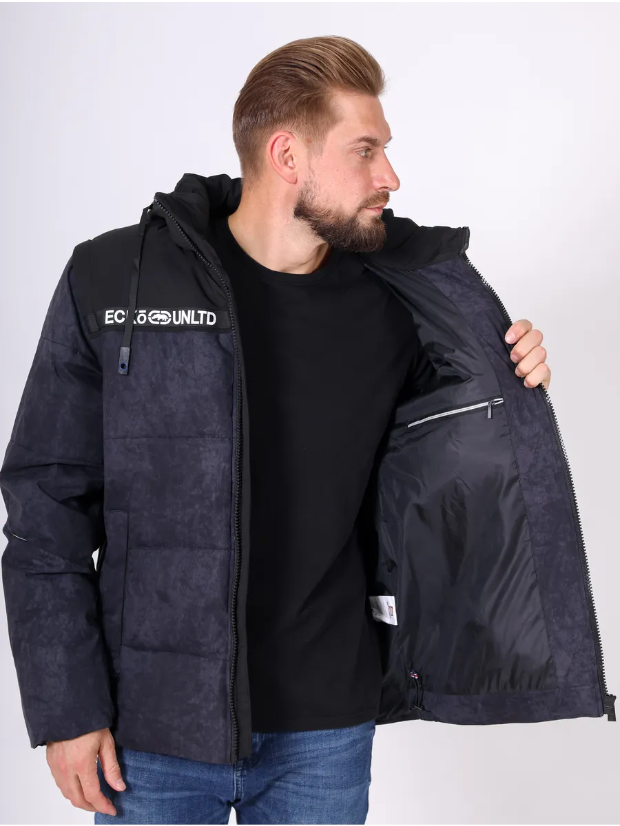 Куртка зимняя мужская короткая с капюшоном молодежная