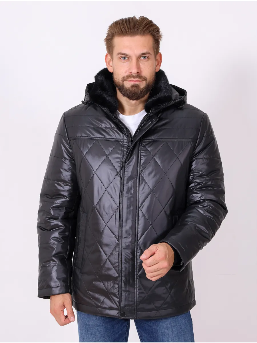 Куртка мужская зимняя с норкой и верблюжьей шерстью
