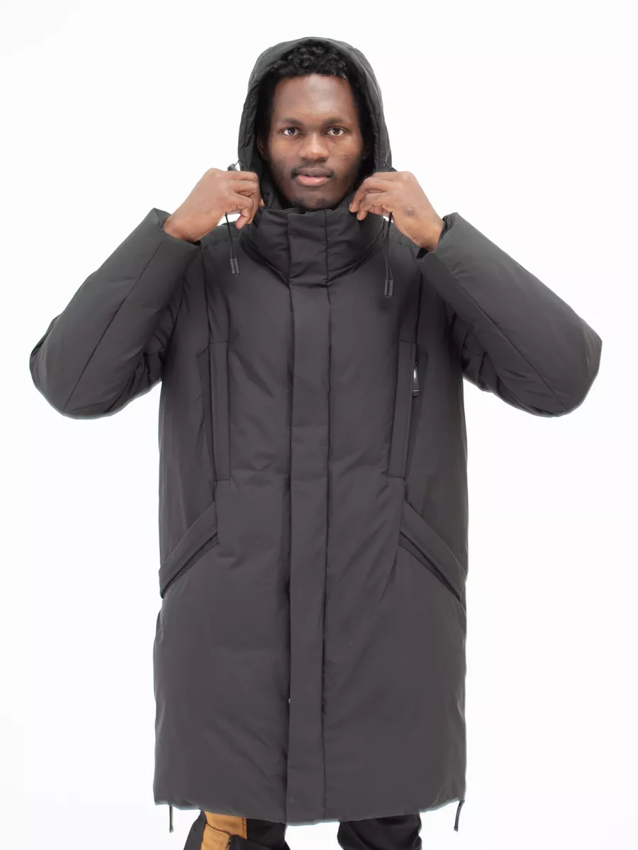 Куртка мужская зимняя с капюшоном удлиненная