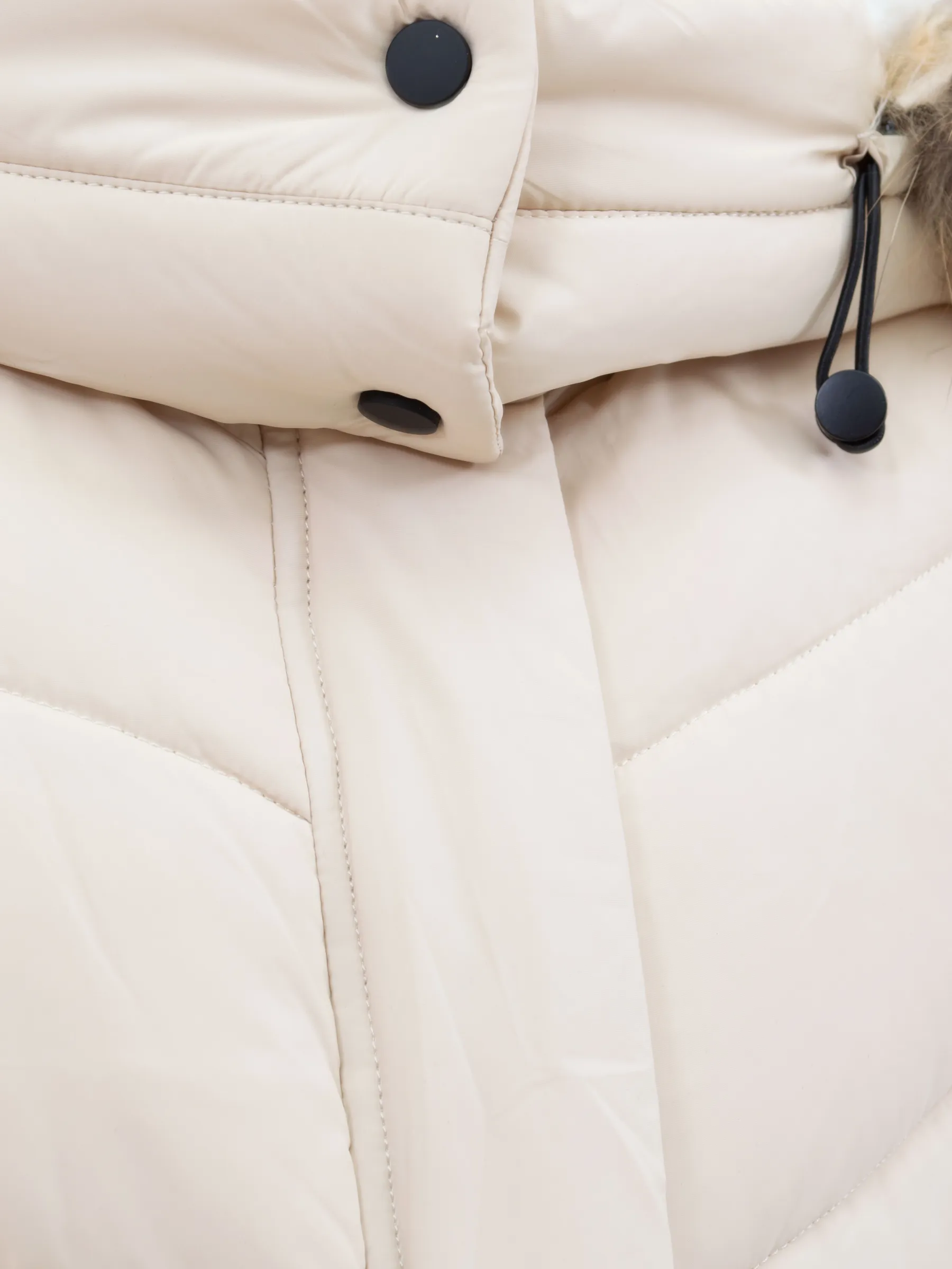 Куртка зимняя для девочки с мехом удлиненная