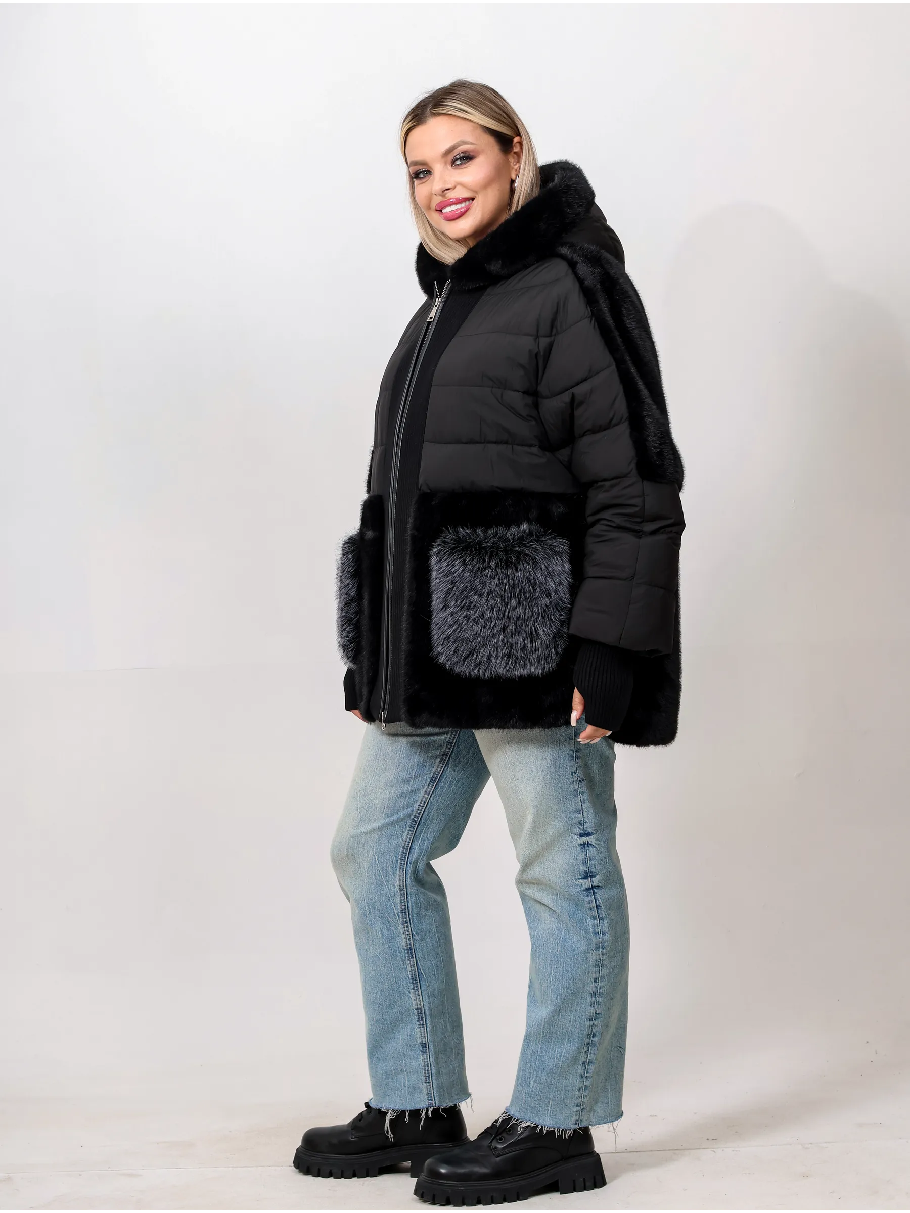 Шуба женская искусственная из эко меха, короткая куртка