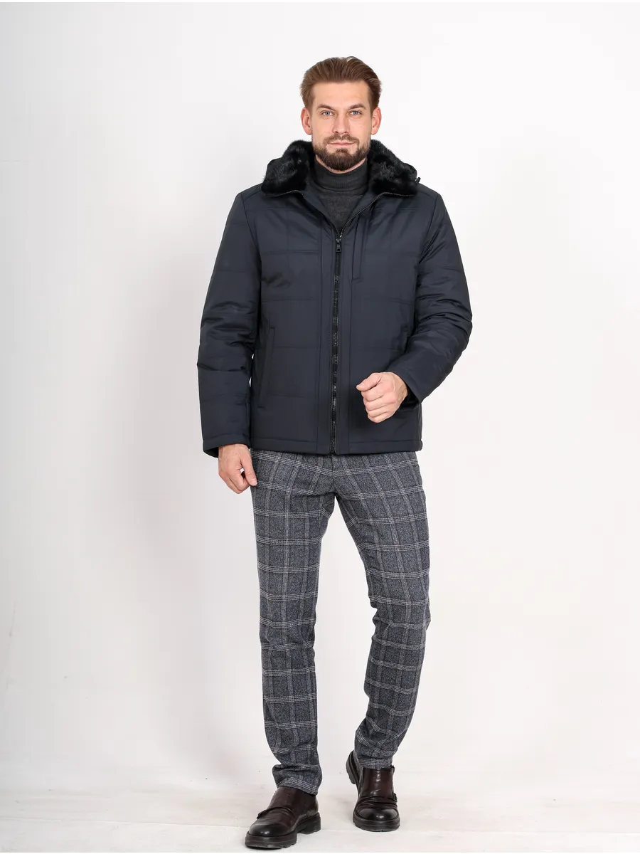 Куртка зимняя классическая из полиэстера с верблюжьей шерстью и норкой