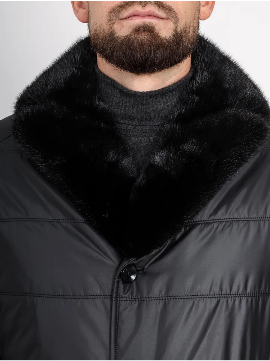 Куртка зимняя мужская из полиэстера с мехом