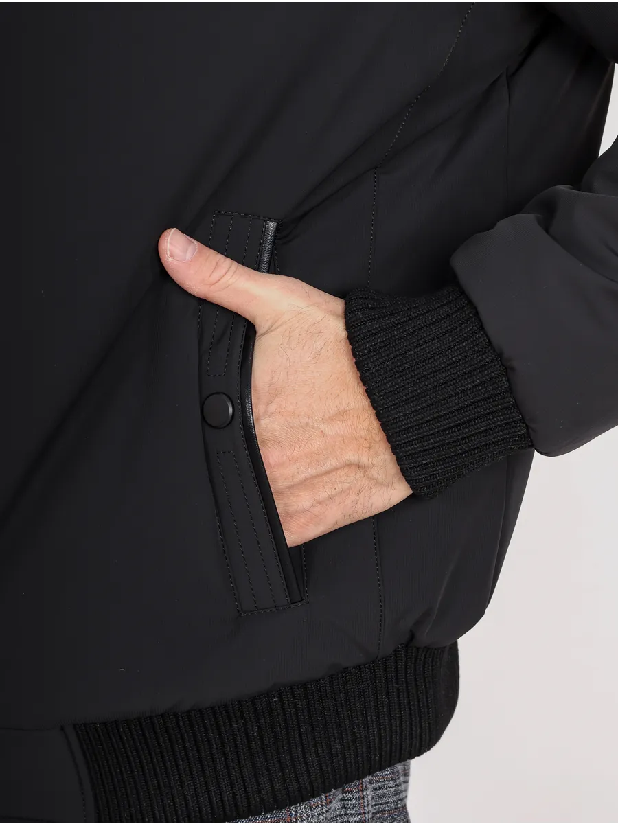 Куртка зимняя укороченная из полиэстера и верблюжьей шерсти