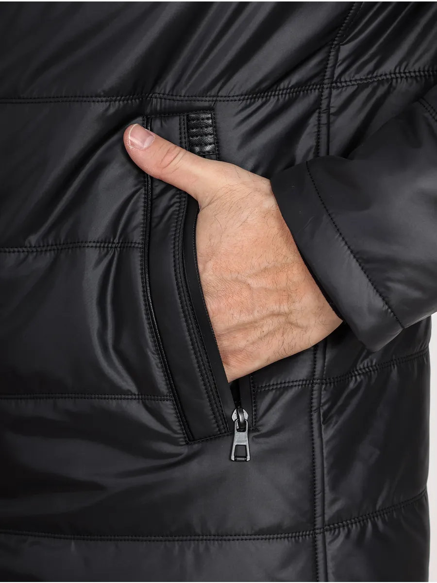 Куртка зимняя мужская из полиэстера с мехом