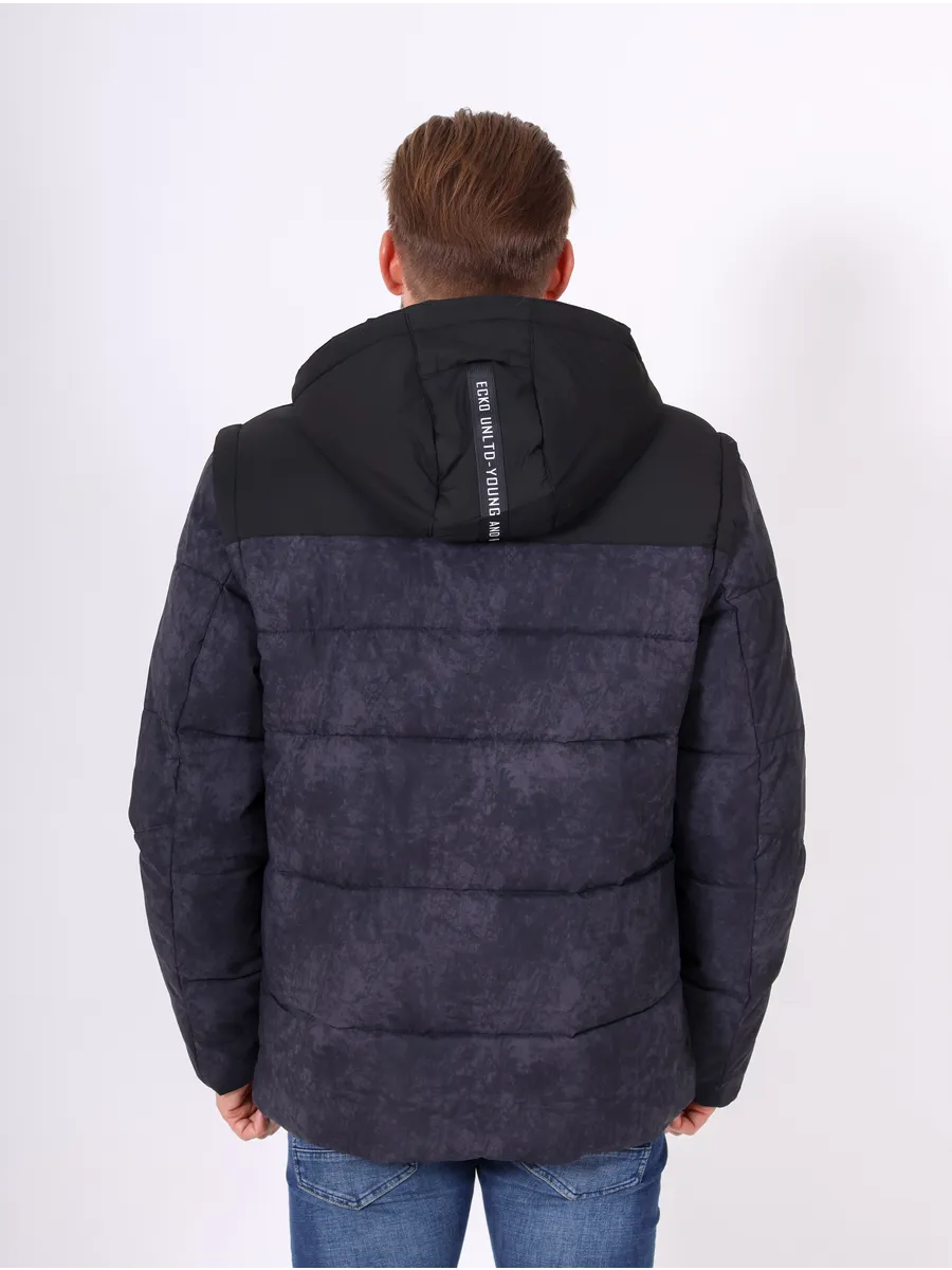 Куртка зимняя мужская короткая с капюшоном молодежная