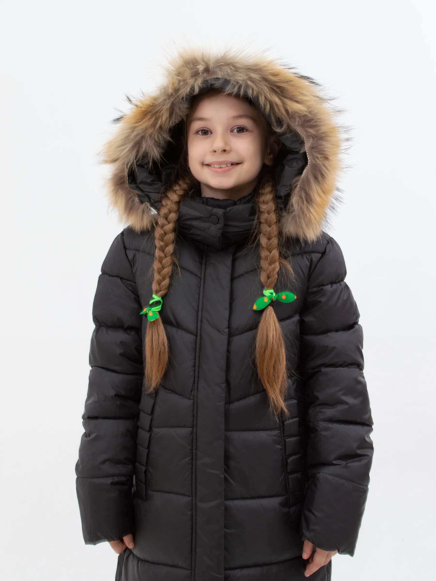 Куртка зимняя с мехом для девочки