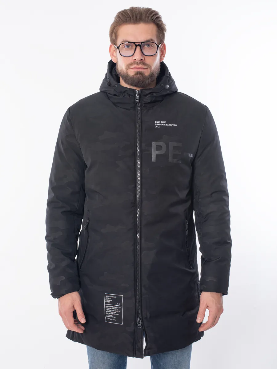 Куртка зимняя удлиненная с капюшоном