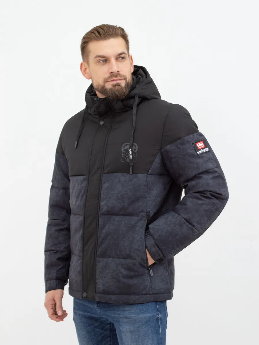 Куртка мужская зимняя короткая с капюшоном