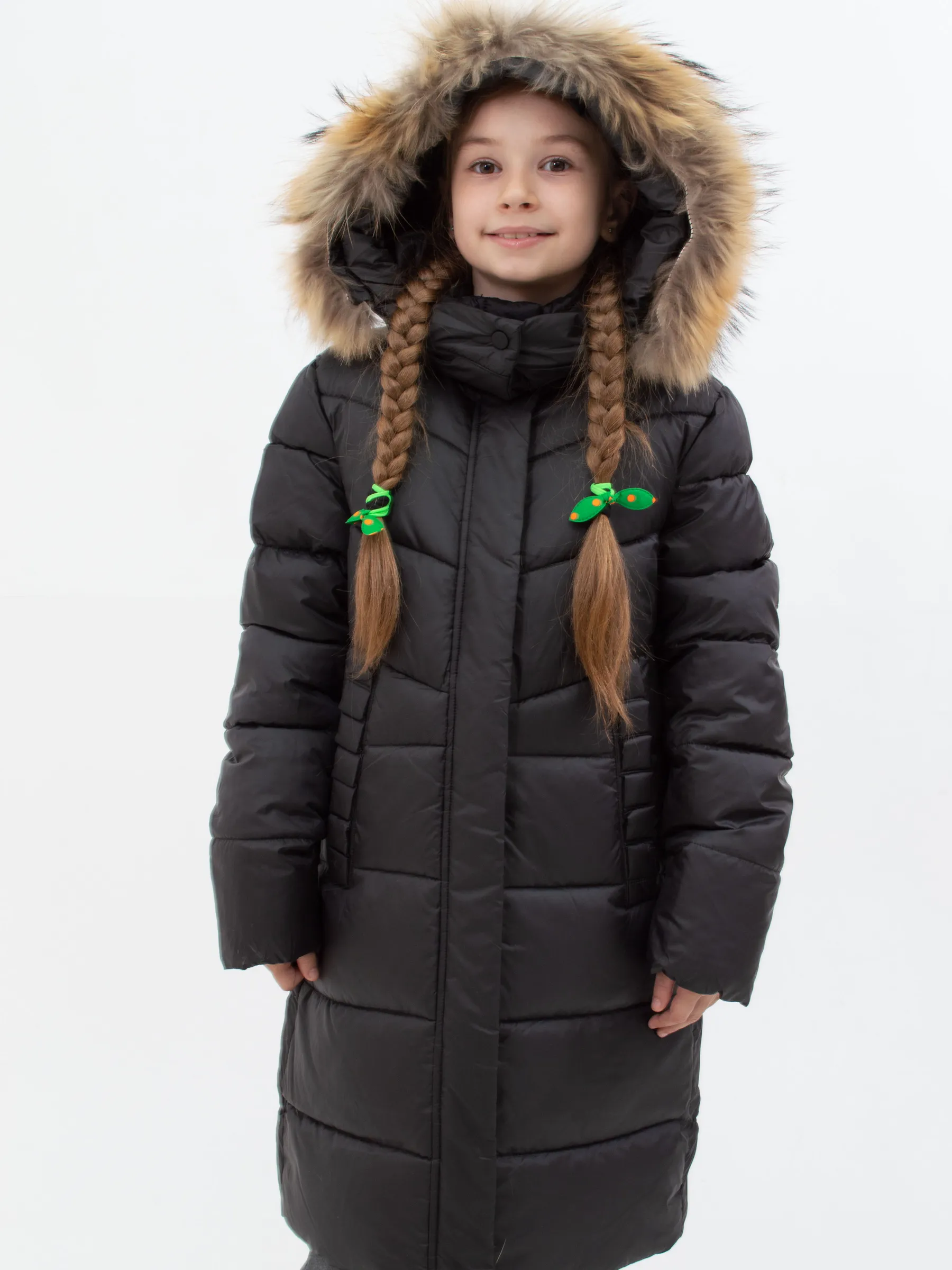 Куртка зимняя с мехом для девочки