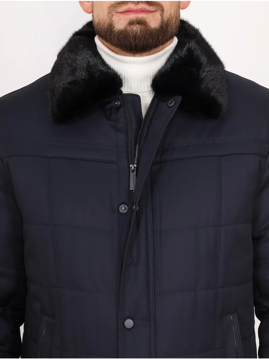 Куртка мужская зимняя из норки и полиэстера с верблюжьей шерстью
