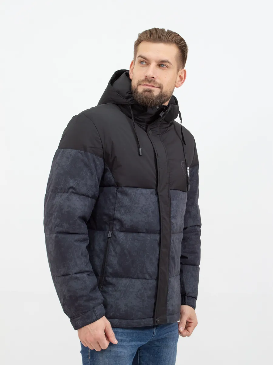 Куртка мужская зимняя короткая с капюшоном