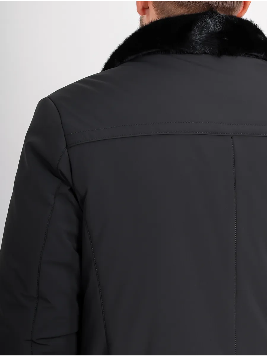 Куртка зимняя укороченная из полиэстера и верблюжьей шерсти