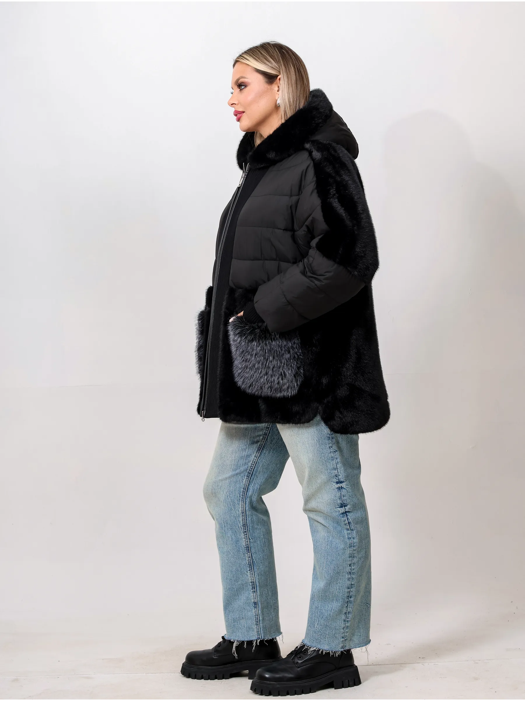 Шуба женская искусственная из эко меха, короткая куртка