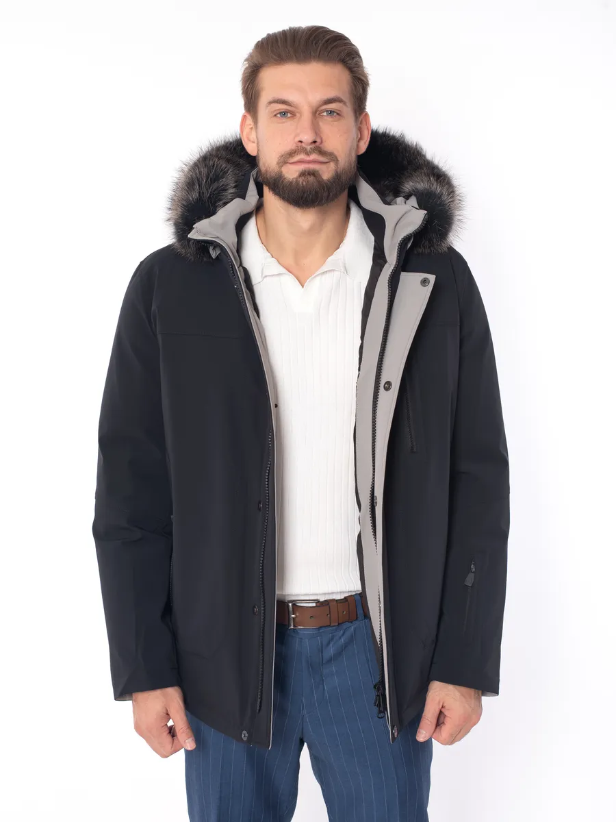 Куртка мужская зимняя из полиэстера с синтепоном