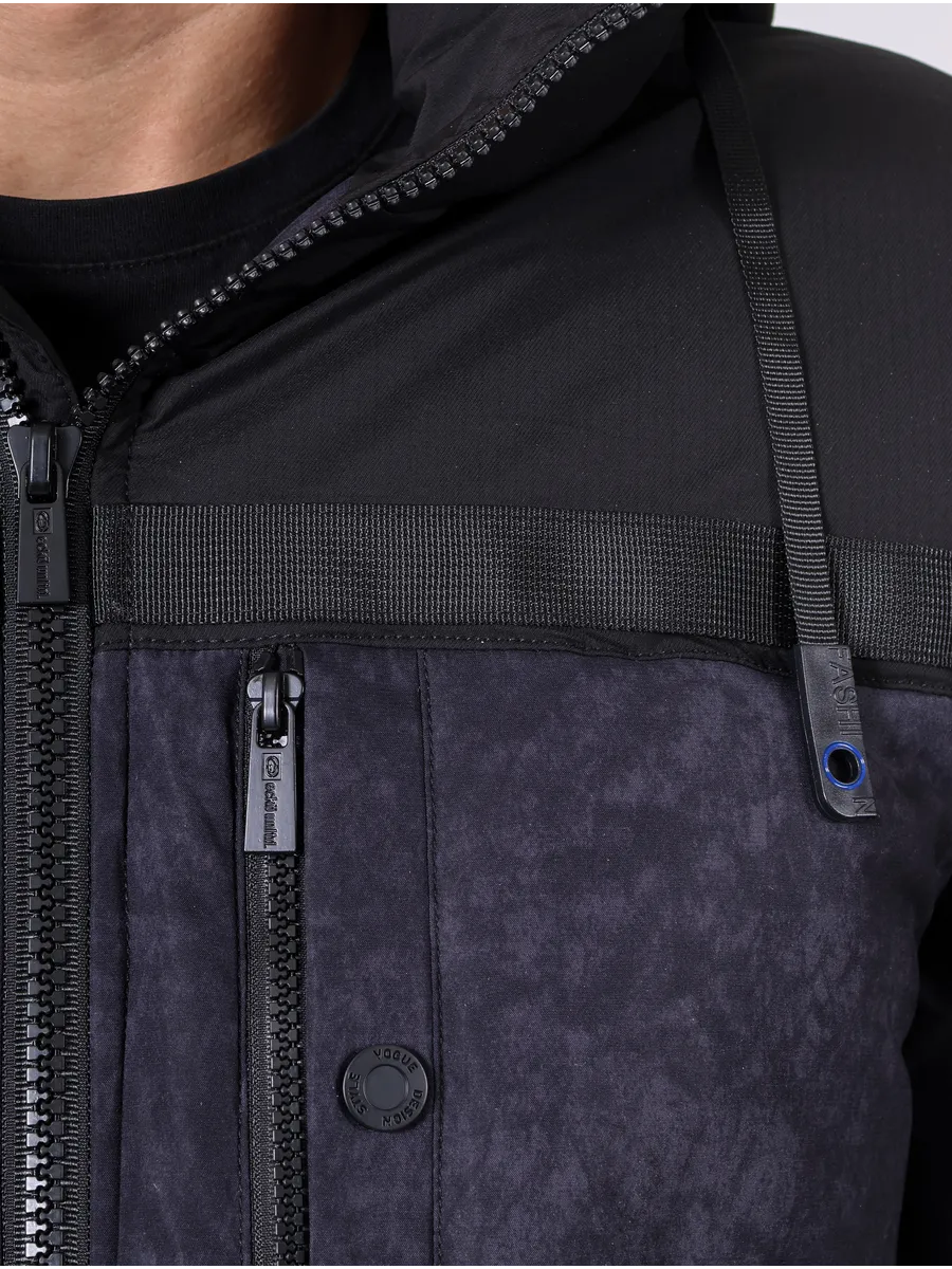 Куртка зимняя мужская короткая с капюшоном молодежная