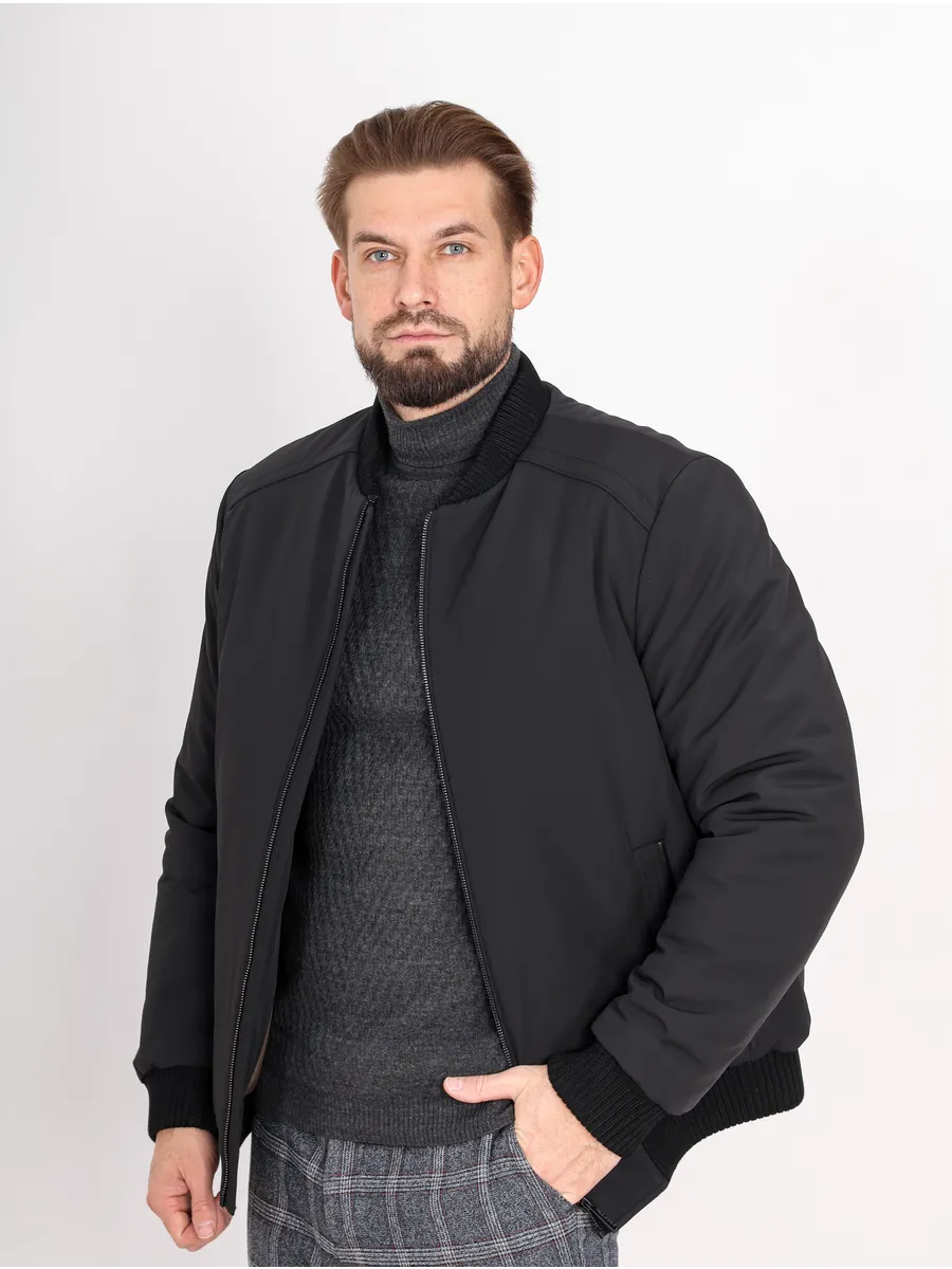 Куртка зимняя укороченная из полиэстера и верблюжьей шерсти