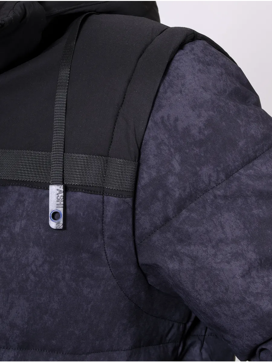 Куртка зимняя мужская короткая с капюшоном молодежная