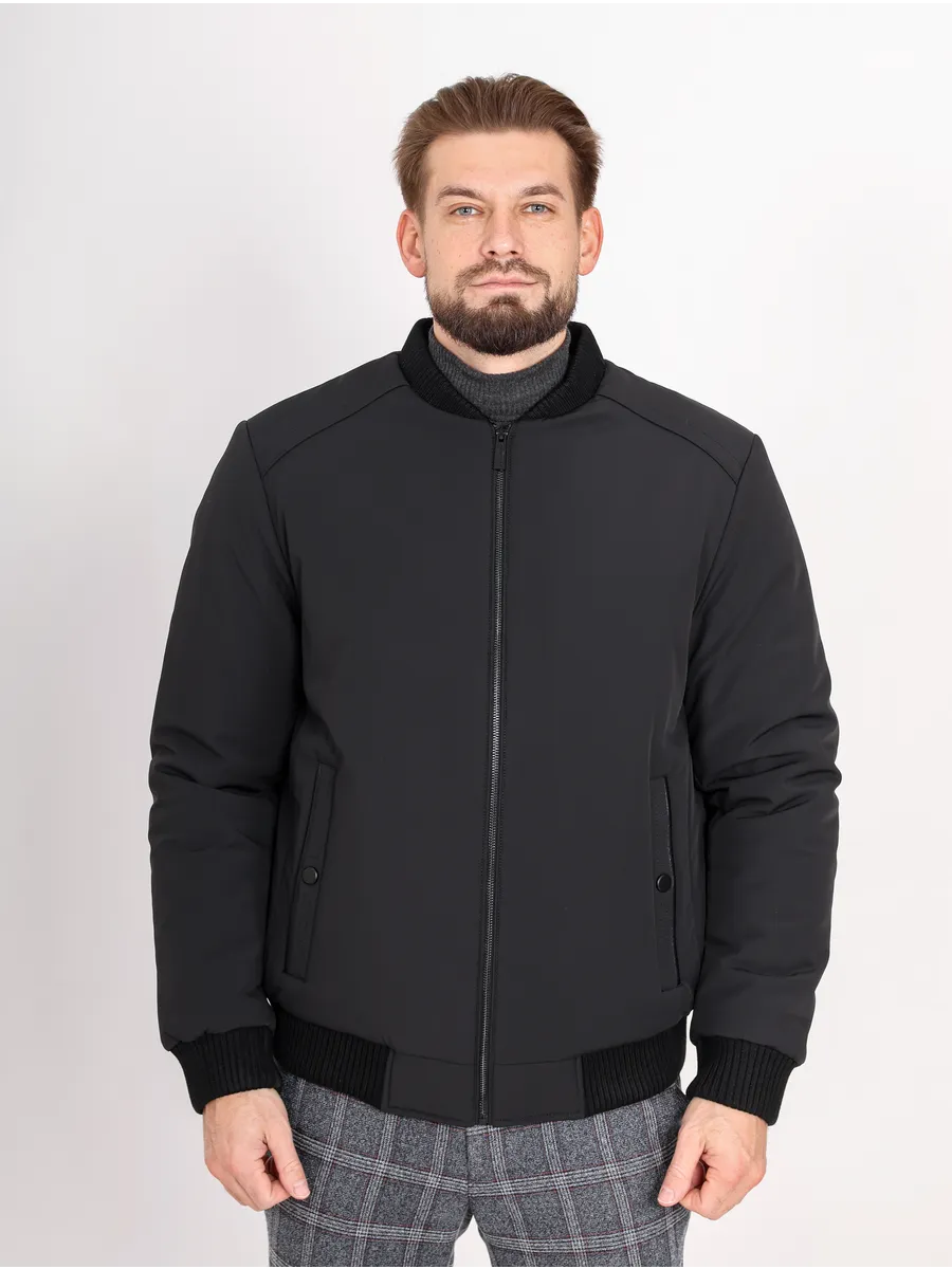 Куртка зимняя укороченная из полиэстера и верблюжьей шерсти