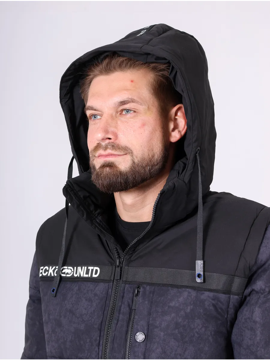 Куртка зимняя мужская короткая с капюшоном молодежная