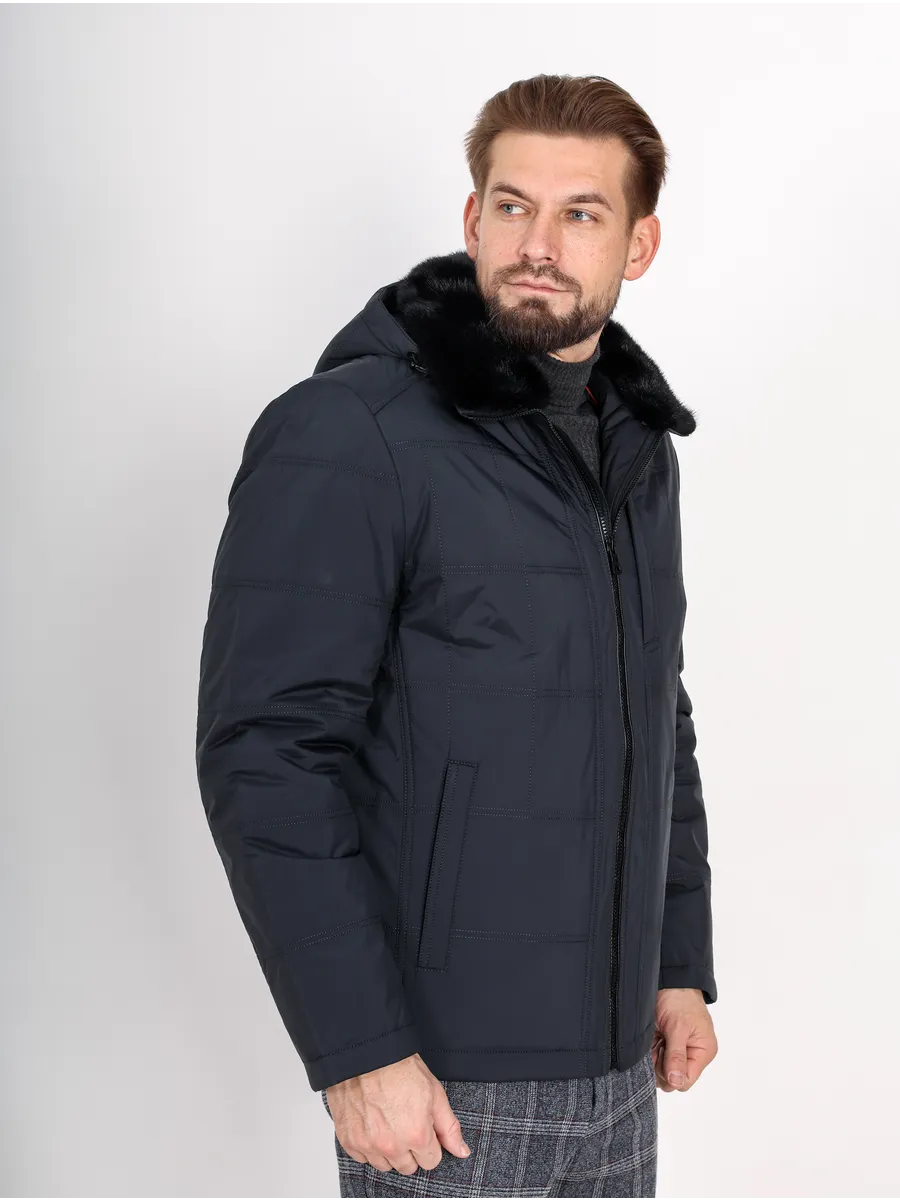 Куртка зимняя классическая из полиэстера с верблюжьей шерстью и норкой