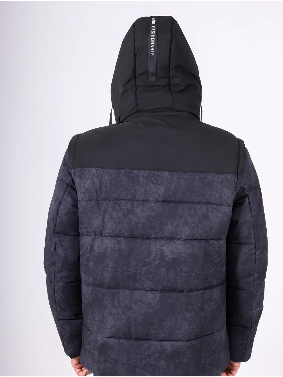 Куртка зимняя мужская короткая с капюшоном молодежная