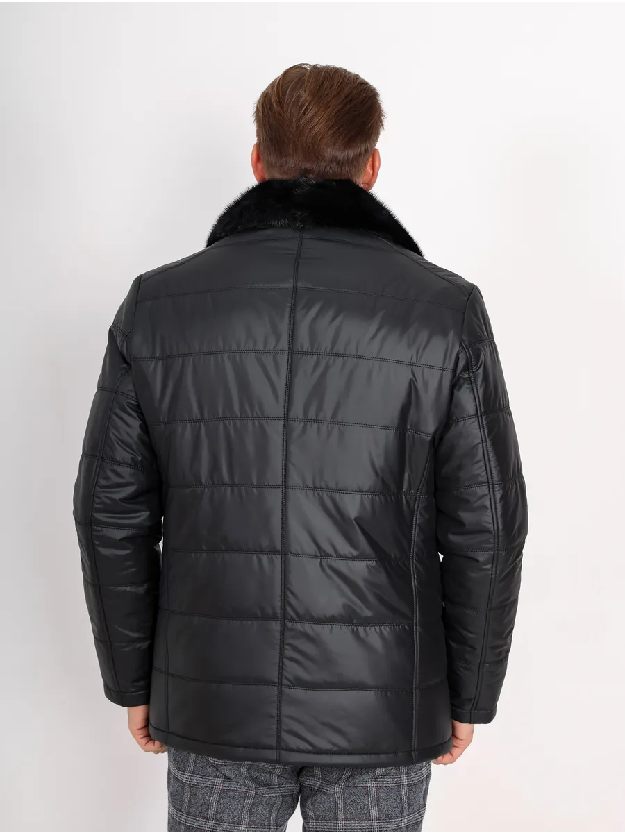Куртка зимняя мужская из полиэстера с мехом