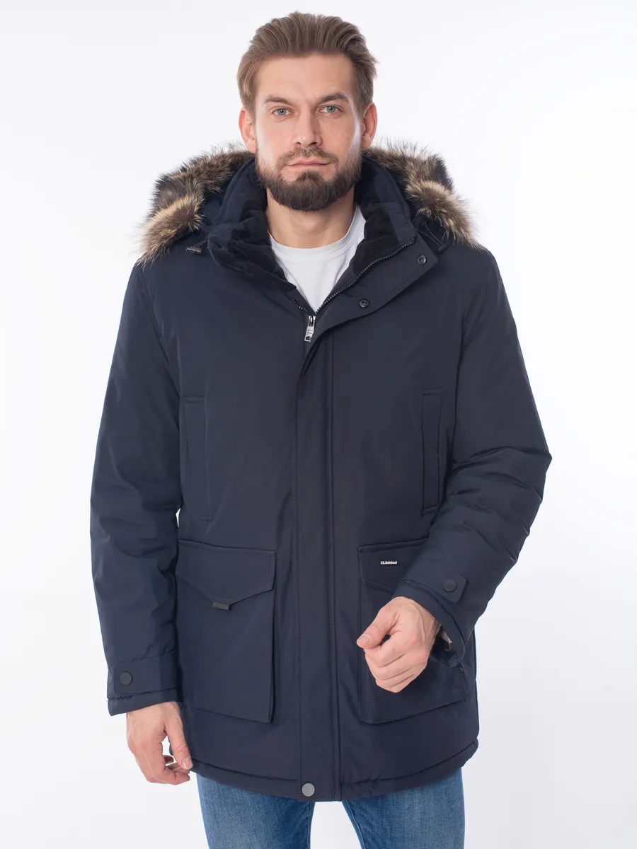 Куртка зимняя мужская с капюшоном верблюжья шерсть