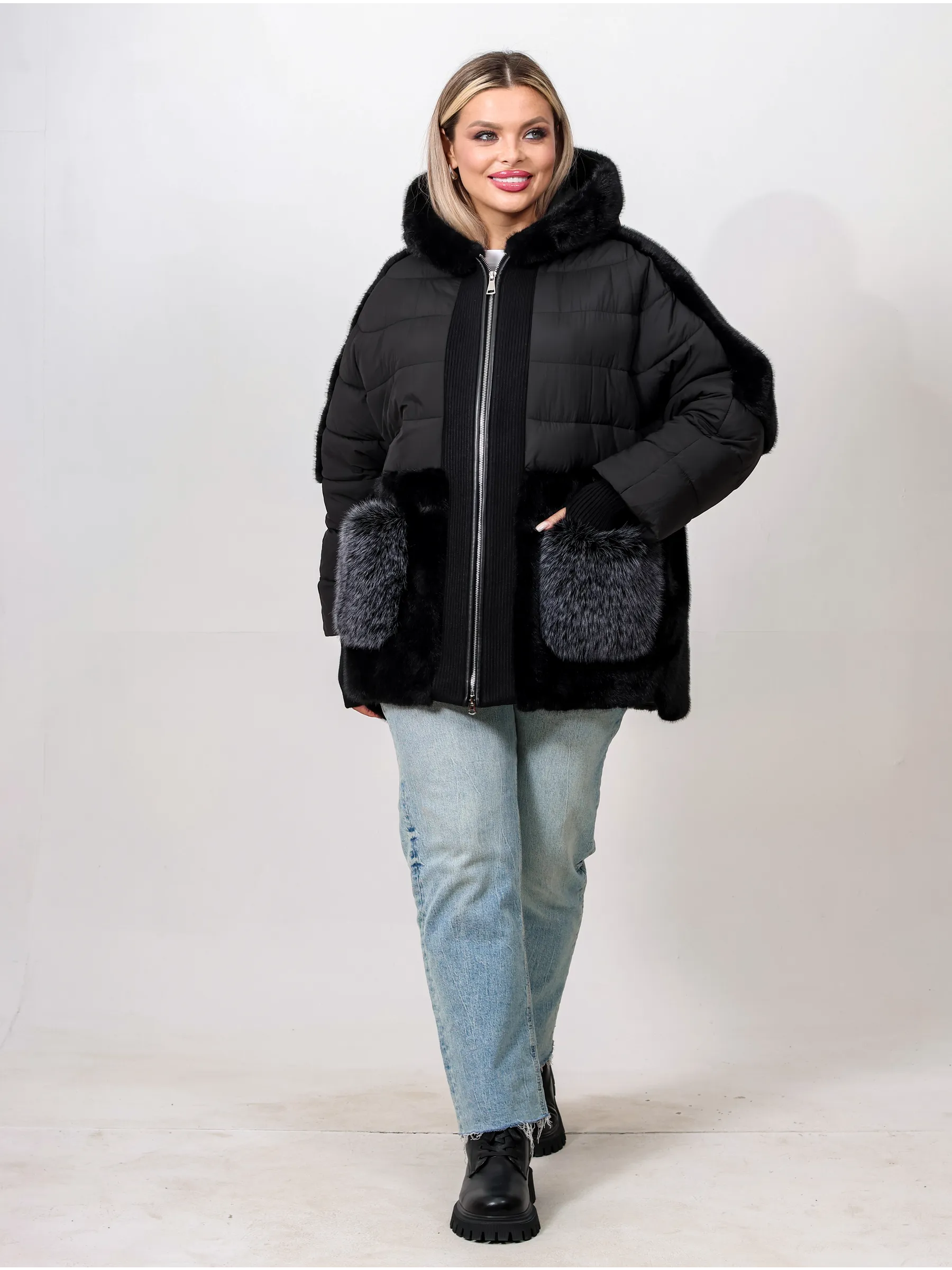 Шуба женская искусственная из эко меха, короткая куртка