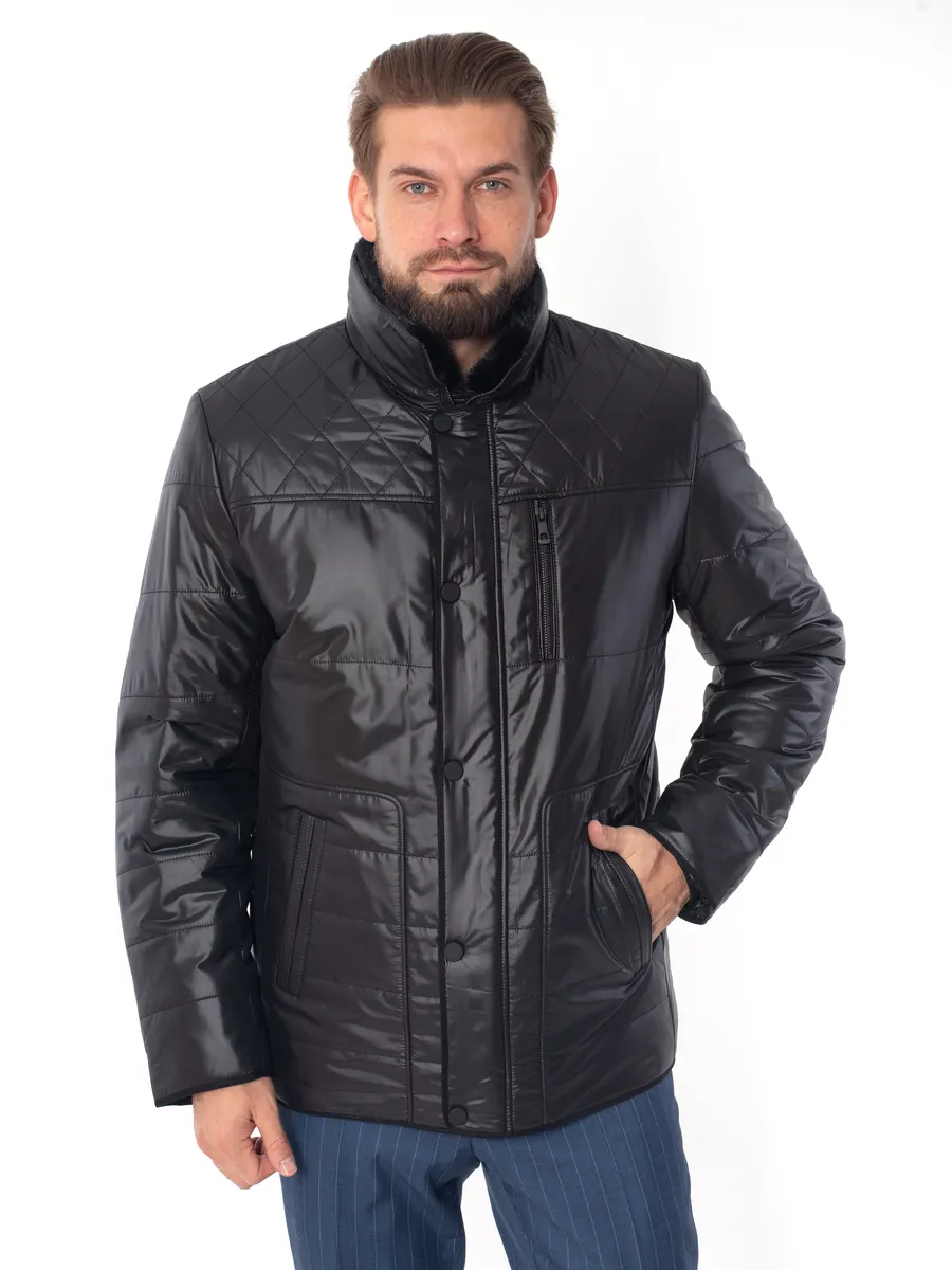 Куртка мужская зимняя с мехом норки и верблюжьей шерстью