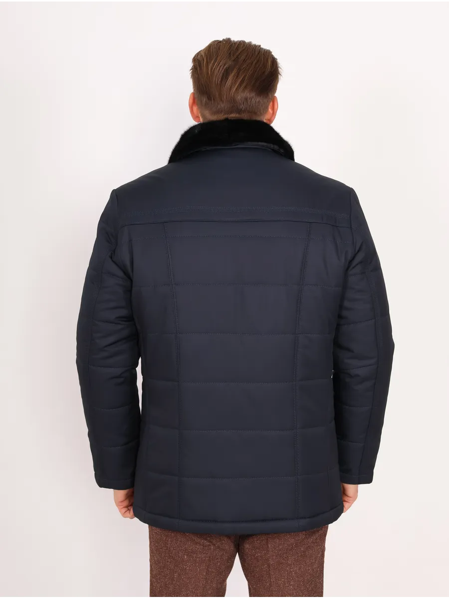 Куртка мужская зимняя из норки и полиэстера с верблюжьей шерстью