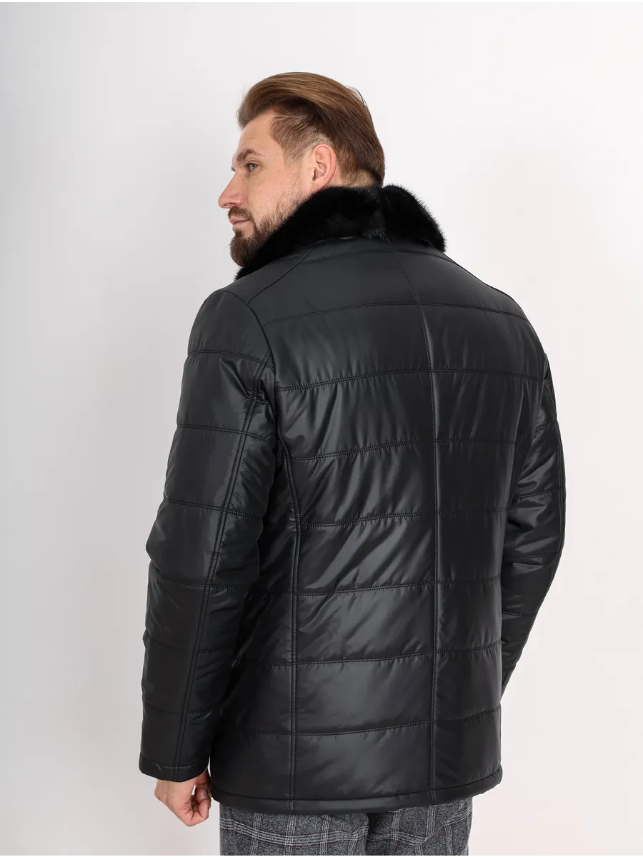 Куртка зимняя мужская из полиэстера с мехом