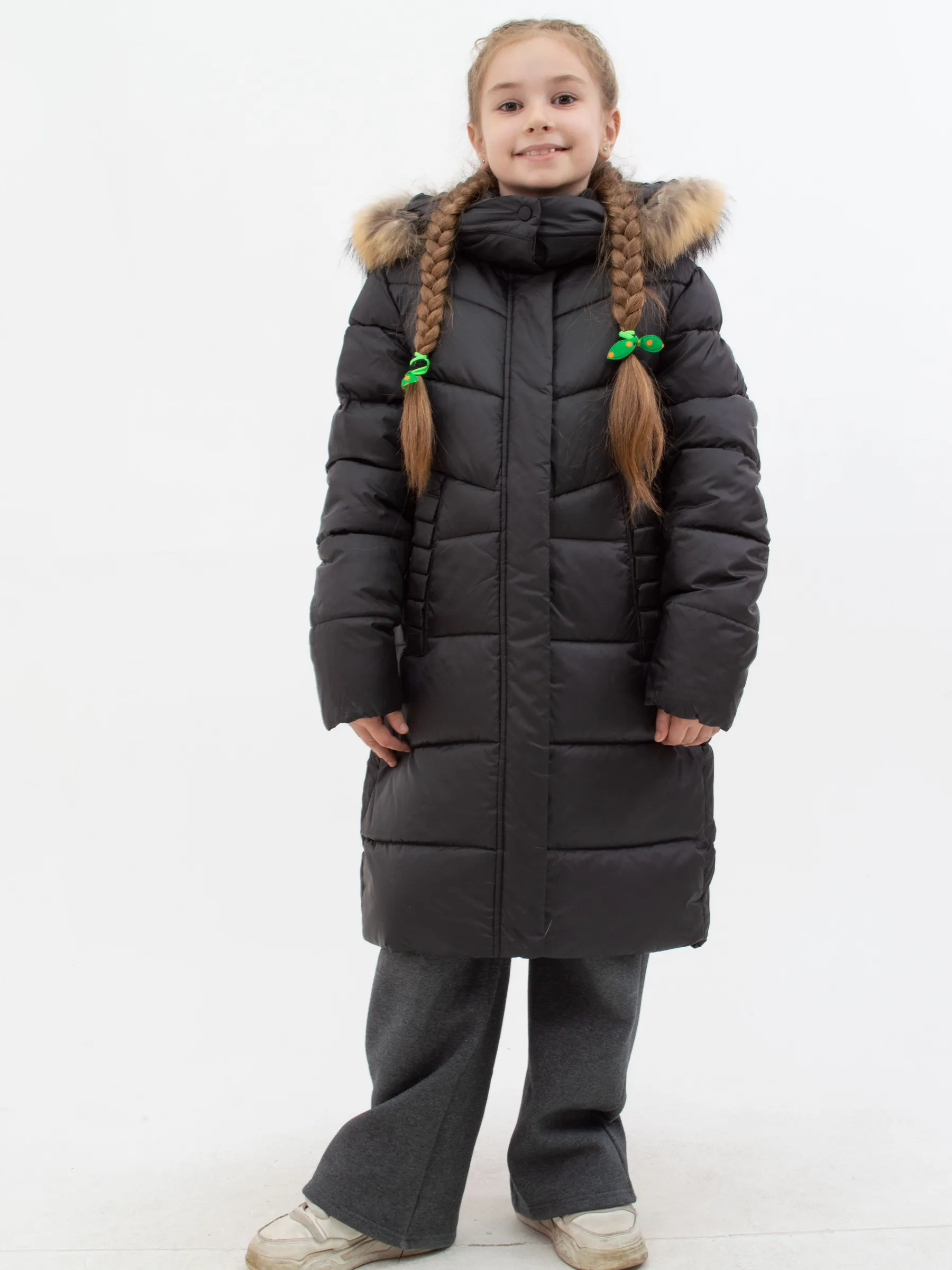 Куртка зимняя с мехом для девочки