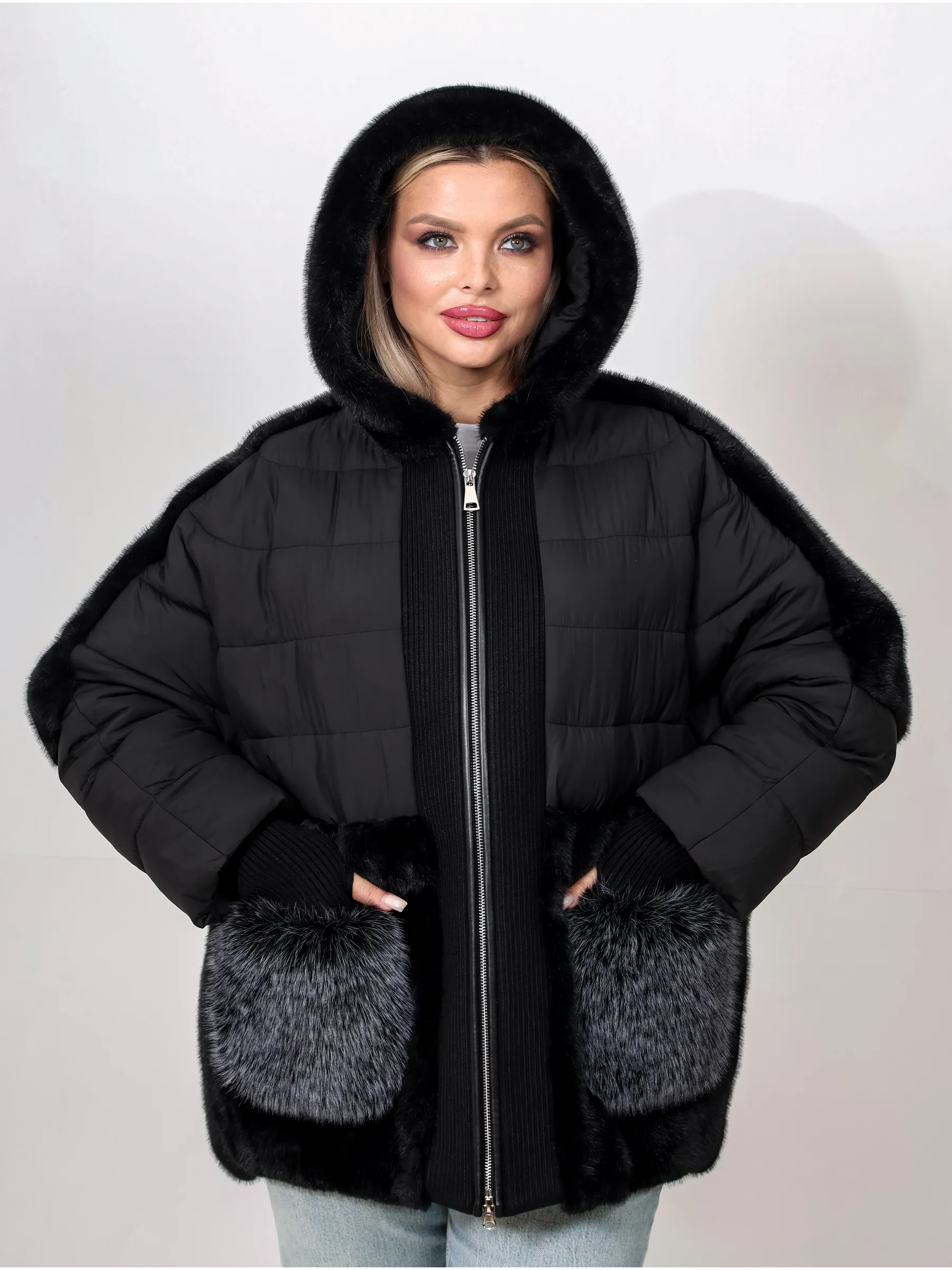 Шуба женская искусственная из эко меха, короткая куртка