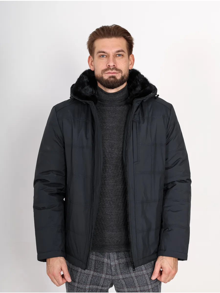 Куртка зимняя классическая из полиэстера с верблюжьей шерстью и норкой