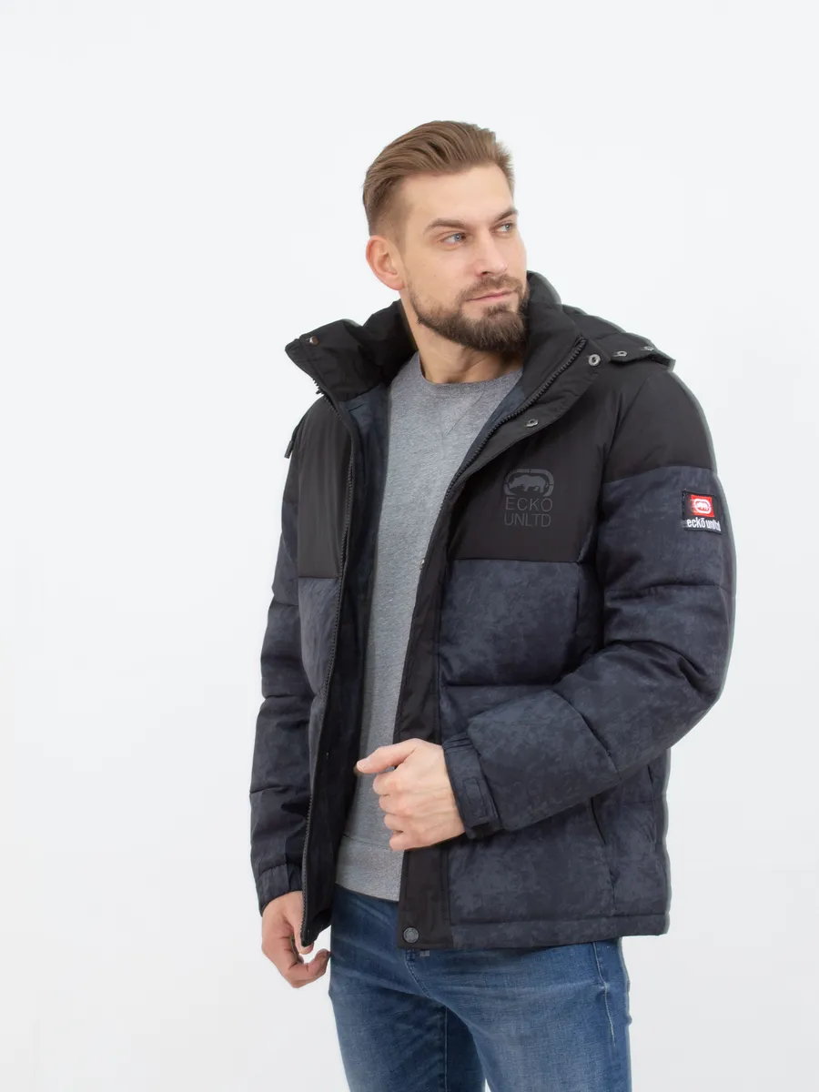 Куртка мужская зимняя короткая с капюшоном