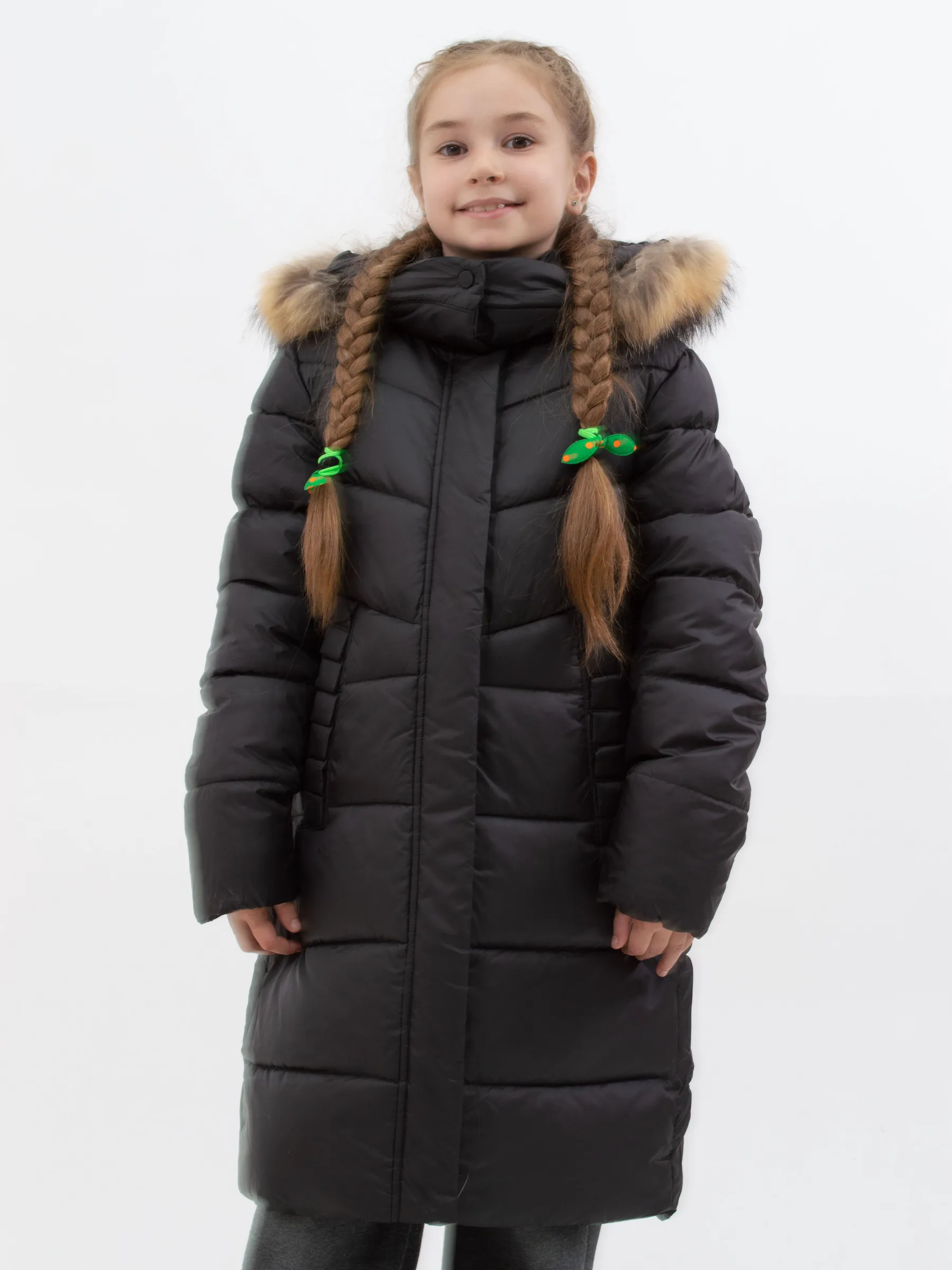 Куртка зимняя с мехом для девочки
