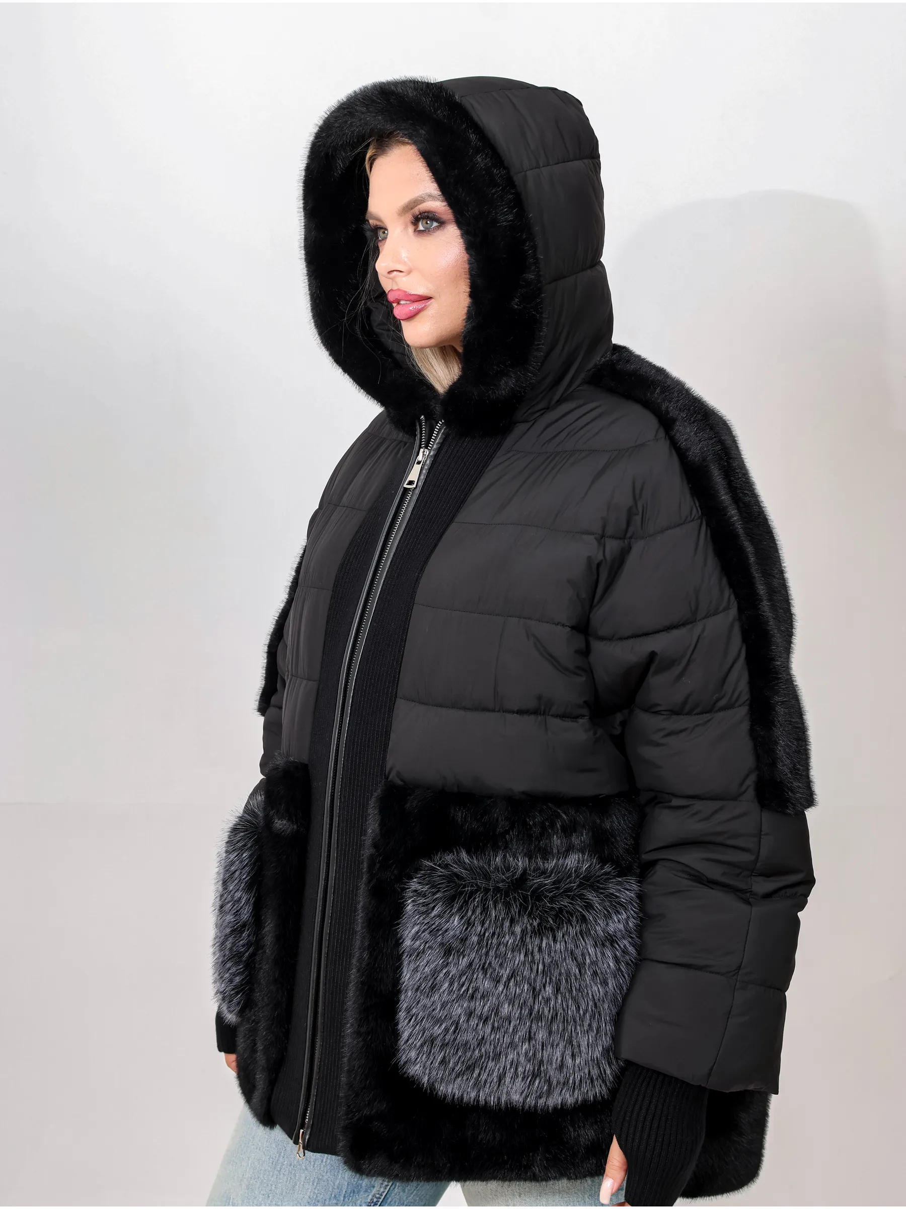 Шуба женская искусственная из эко меха, короткая куртка