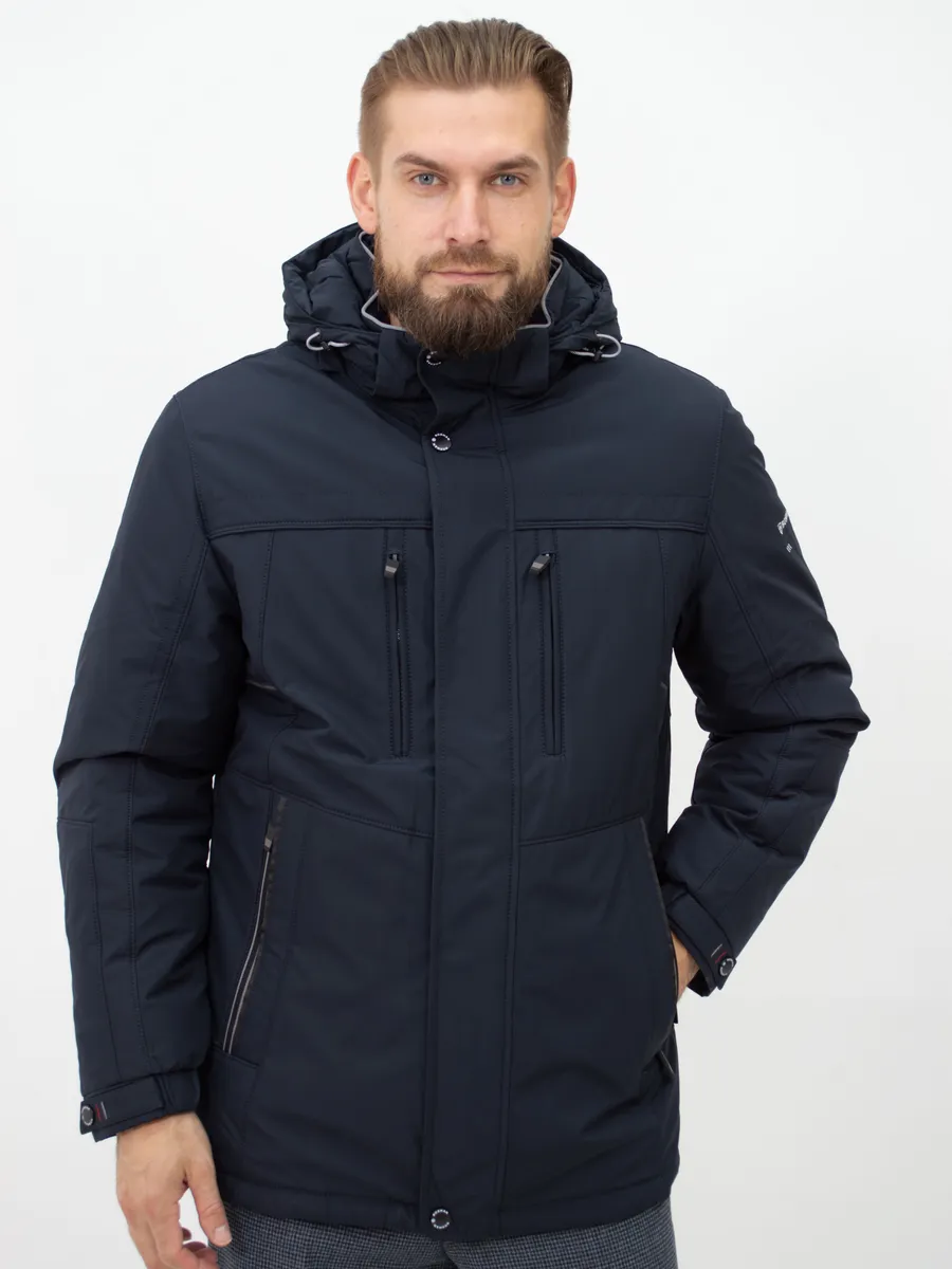 Куртка зимняя с капюшоном из хлопка и полиэстера