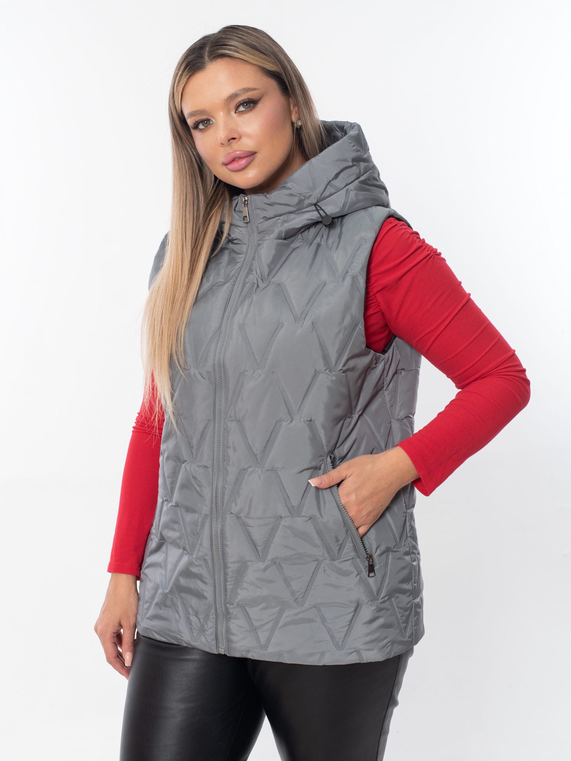 Жилет женский демисезонный оверсайз