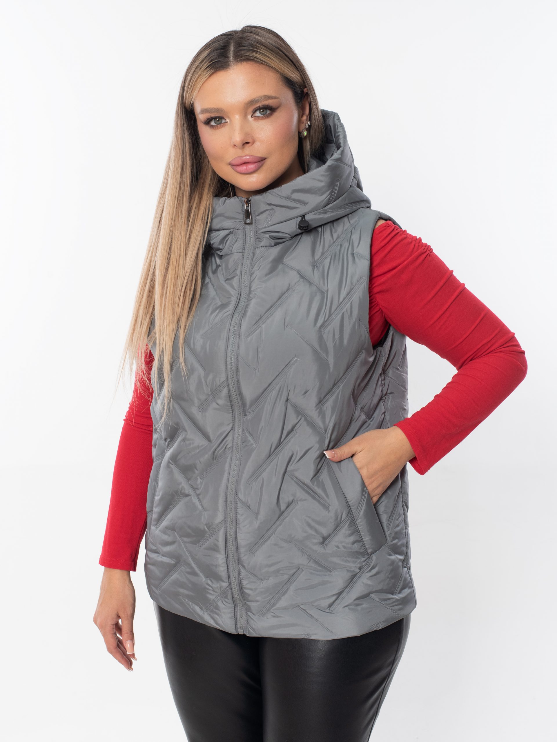 Жилет женский демисезонный оверсайз