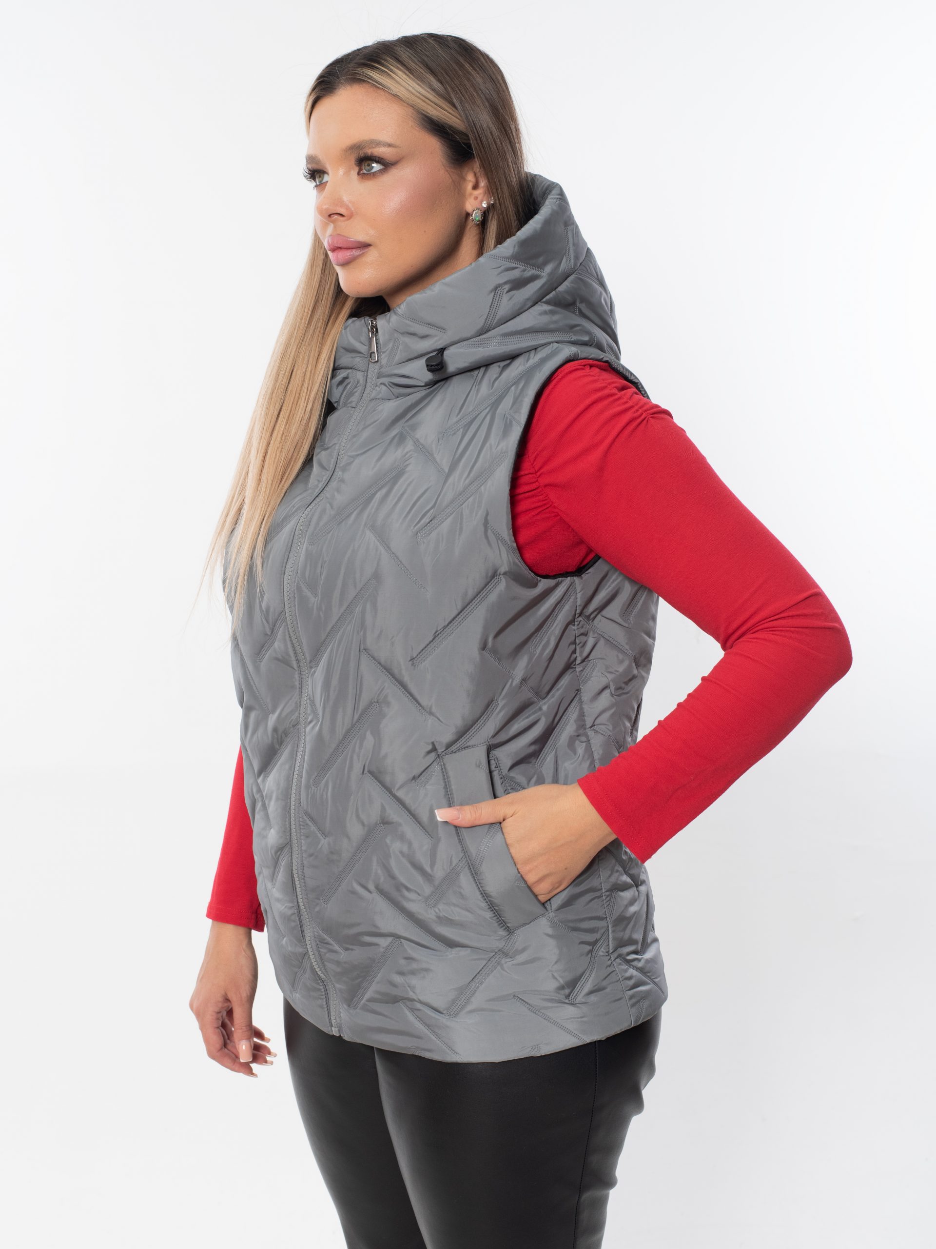 Жилет женский демисезонный оверсайз